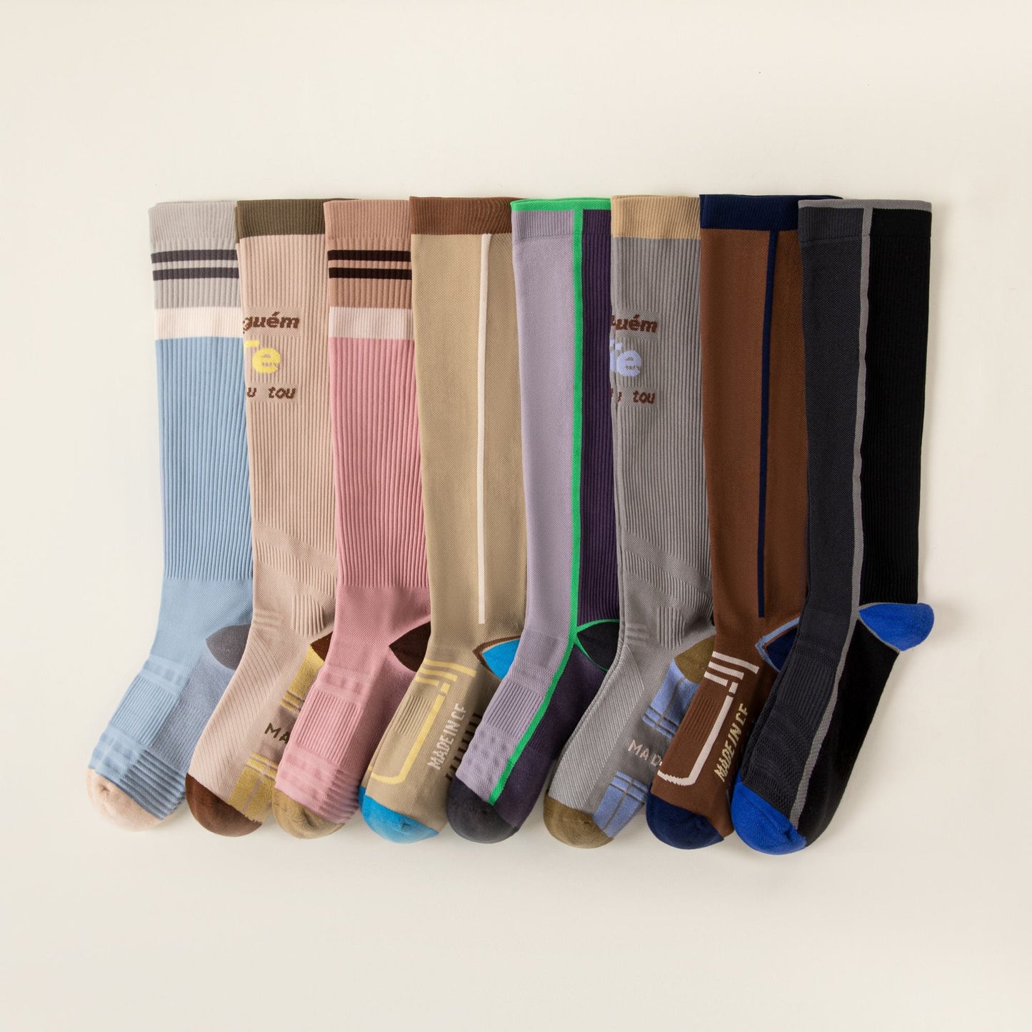 High-Rise Slim Compression Socks (8-Pair Bundle)